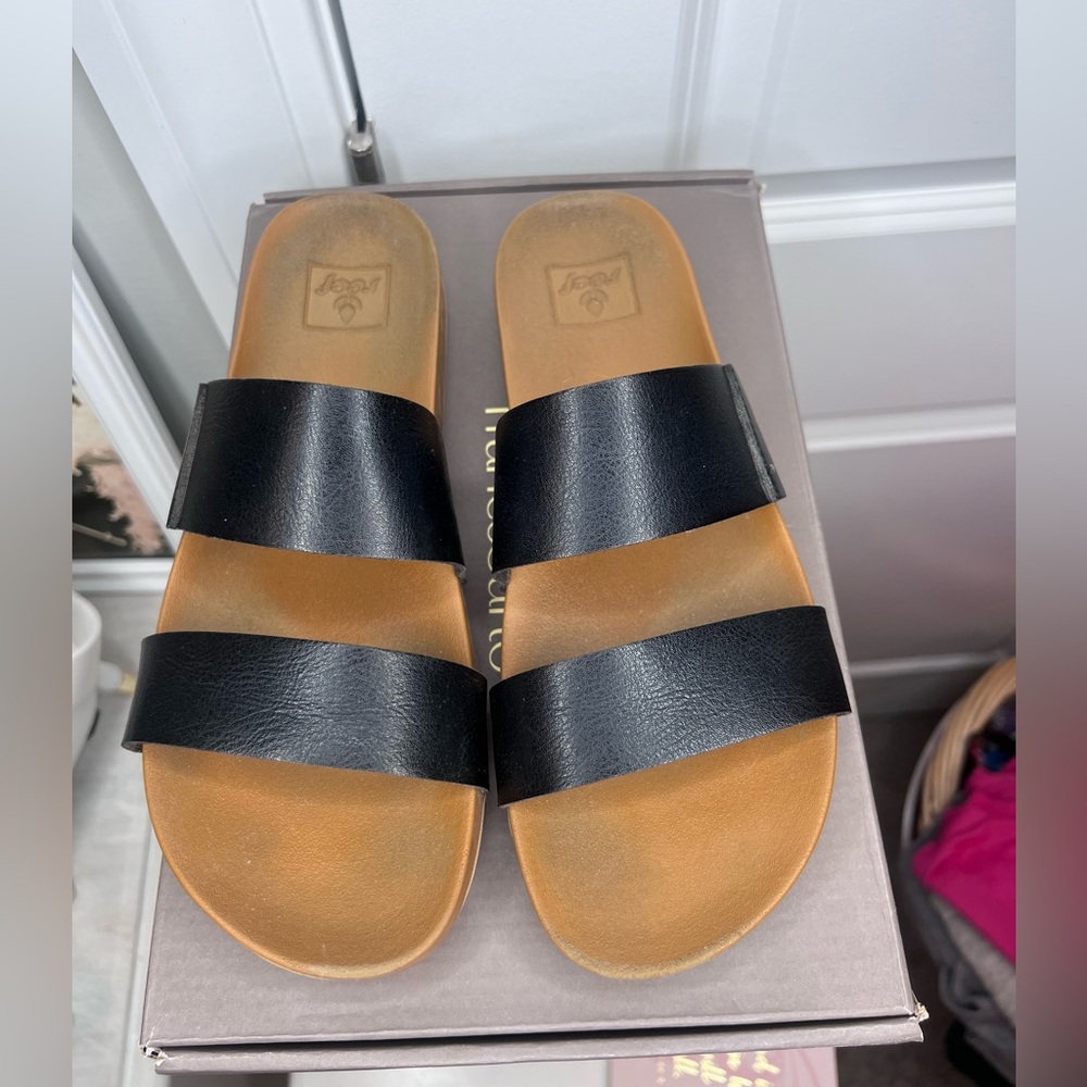 Reef Womens Vista Vegan Leather Slides With Cushion Bounce Footbed Sandals 8
